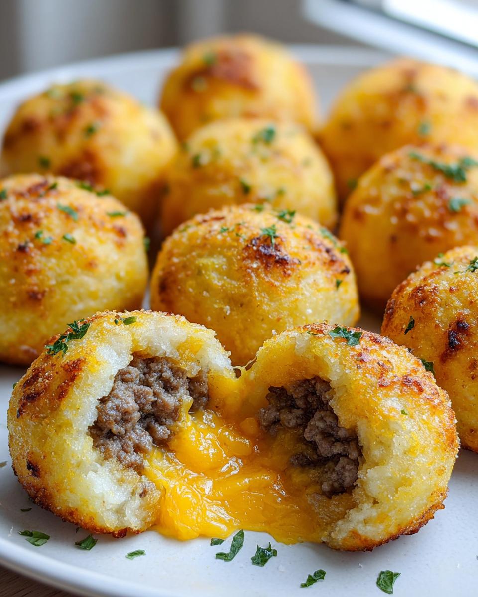 garlic parmesan cheeseburger bombs - detail 1