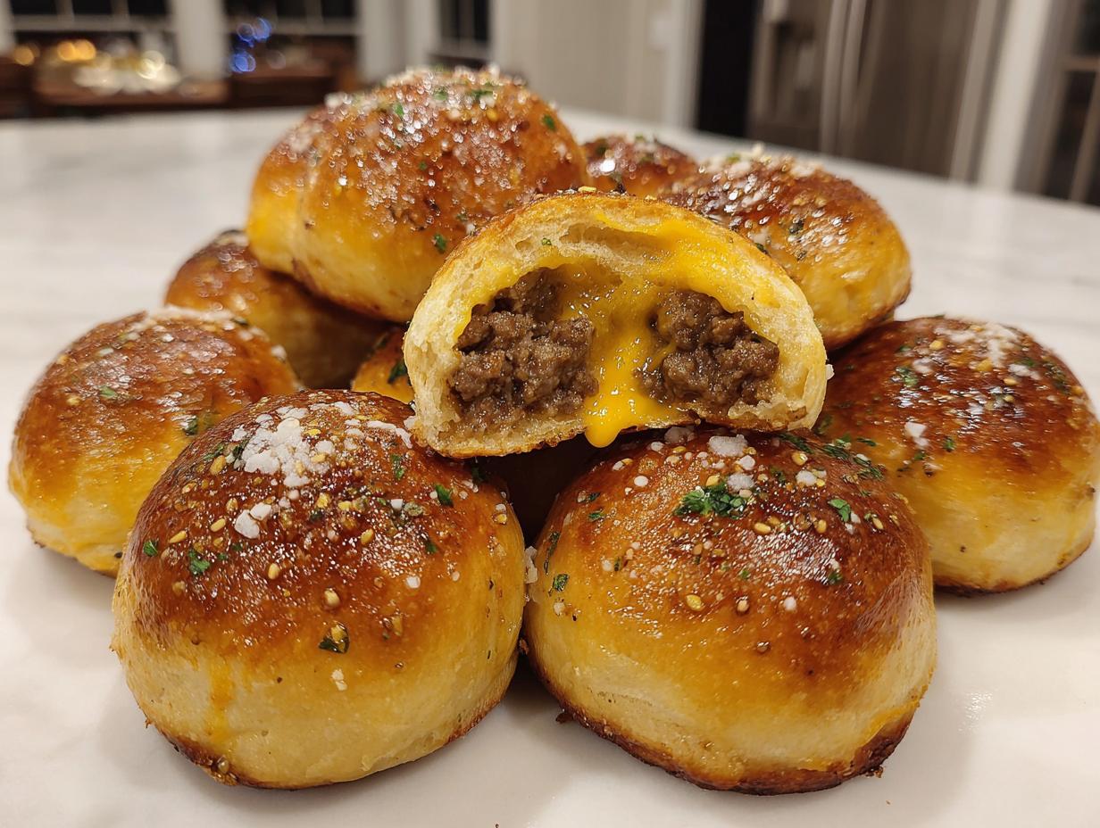 garlic parmesan cheeseburger bombs