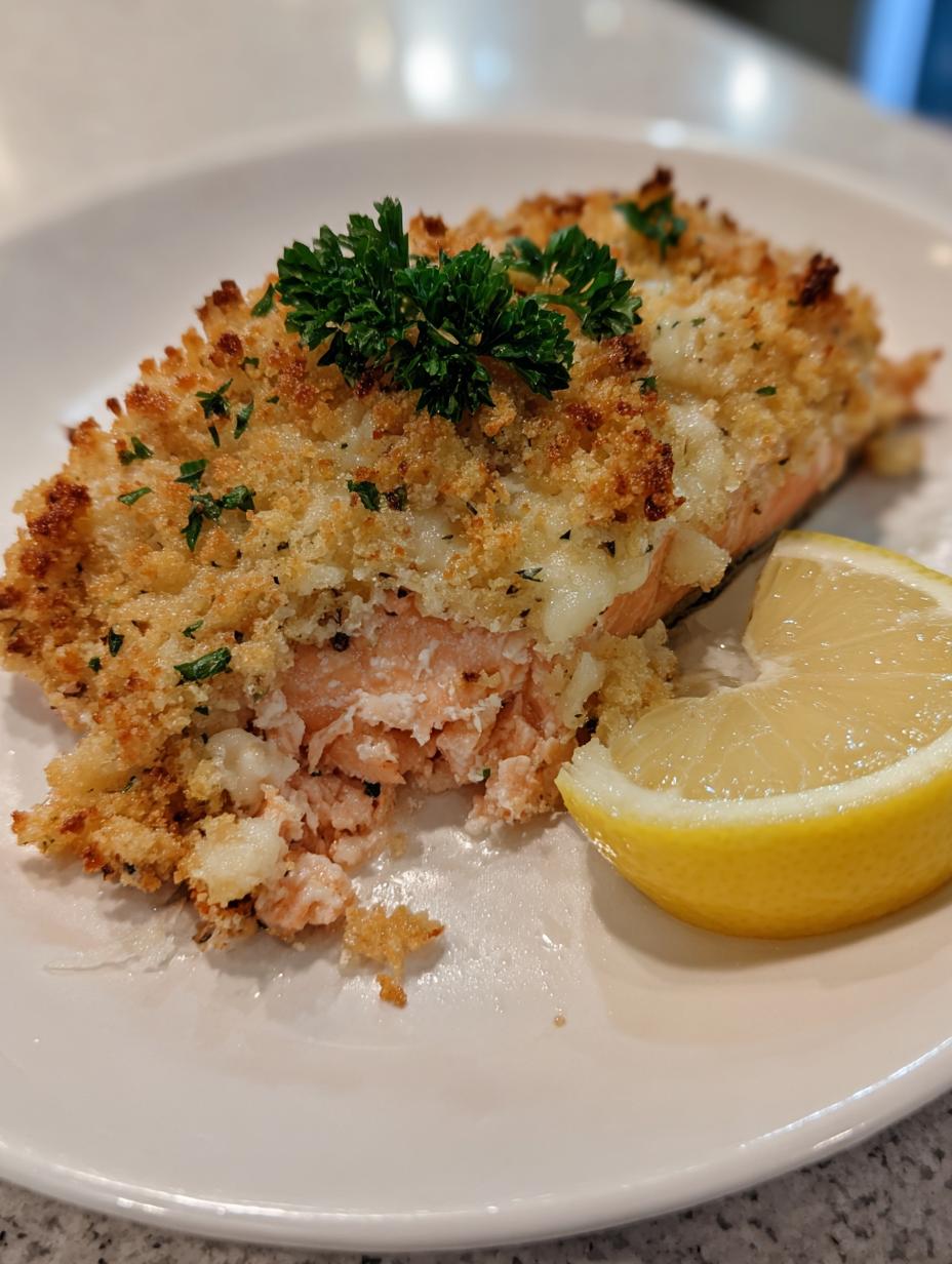 garlic parmesan crusted salmon - detail 2
