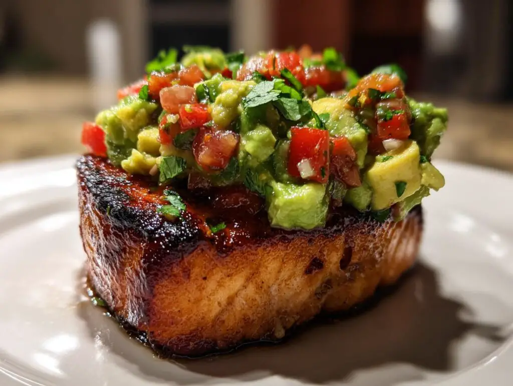 grilled salmon with avocado salsa