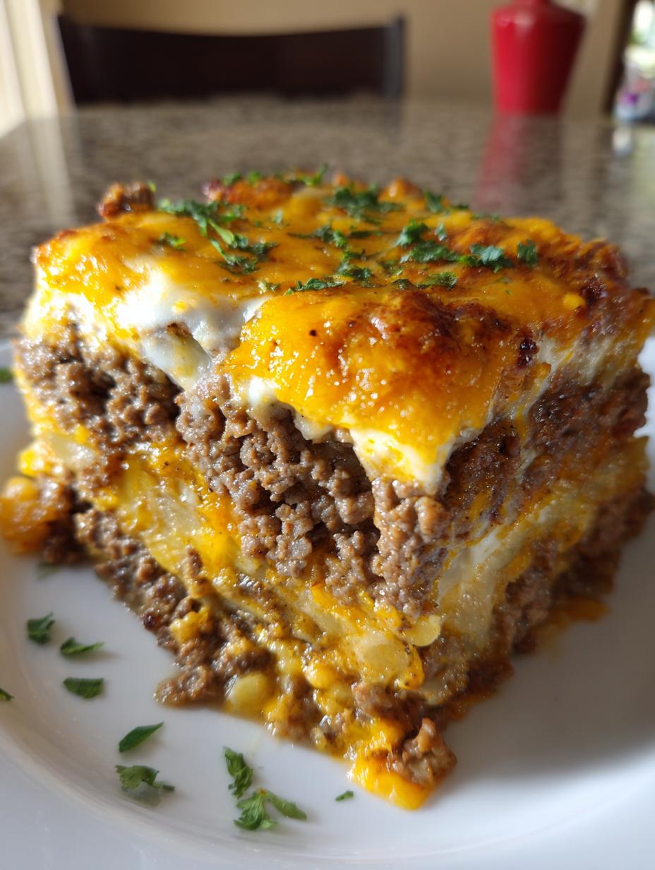 hobo casserole with ground beef - detail 2