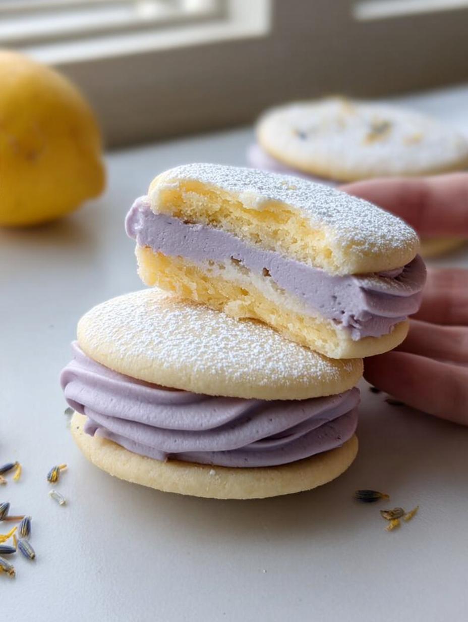 lemon lavender sandwich cookies - detail 2