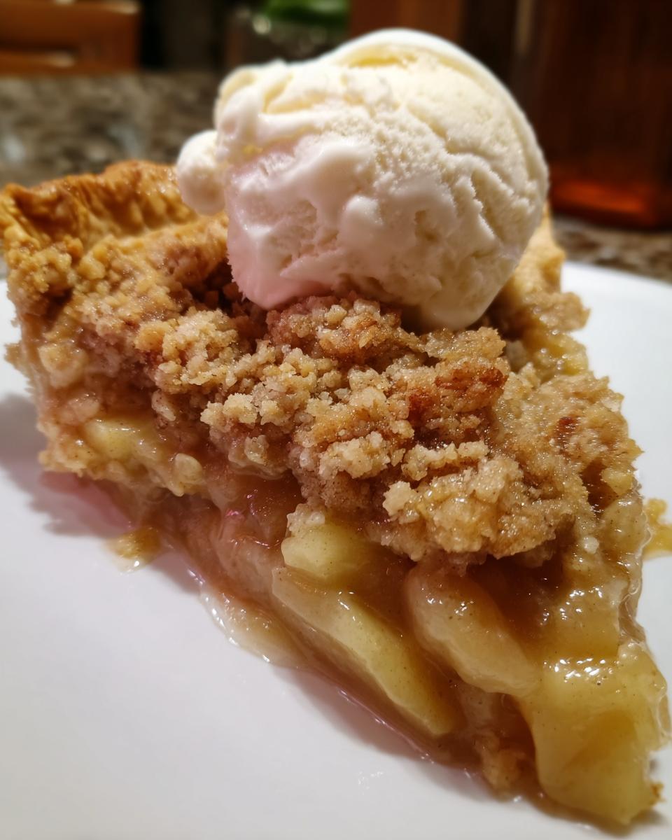 peach crumble pie - detail 1