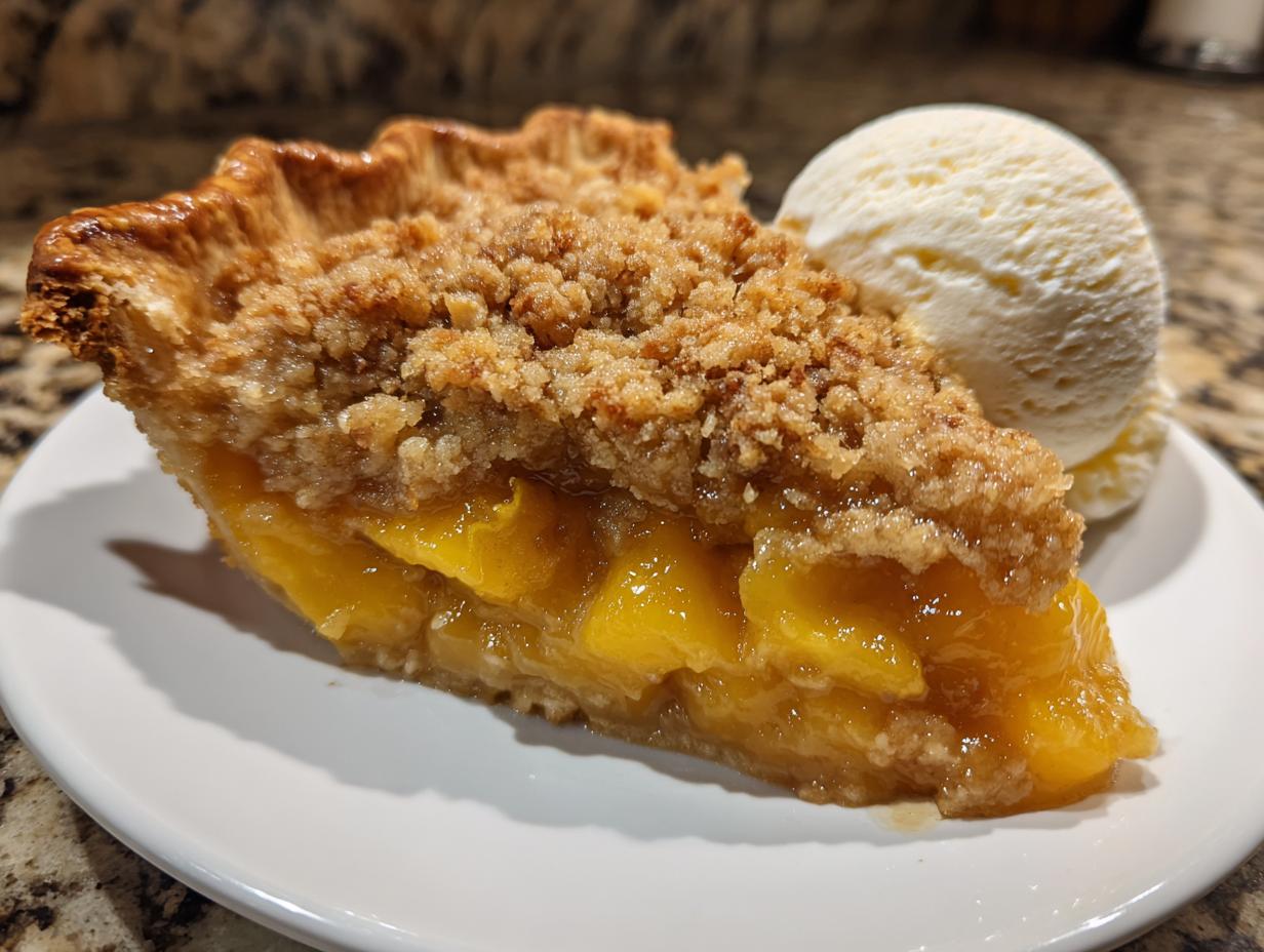 Amazing amazing peach crumble pie in 55 minutes