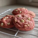 pink white chocolate chip cookies