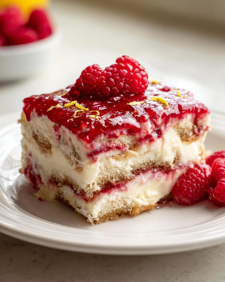 raspberry tiramisu - detail 1