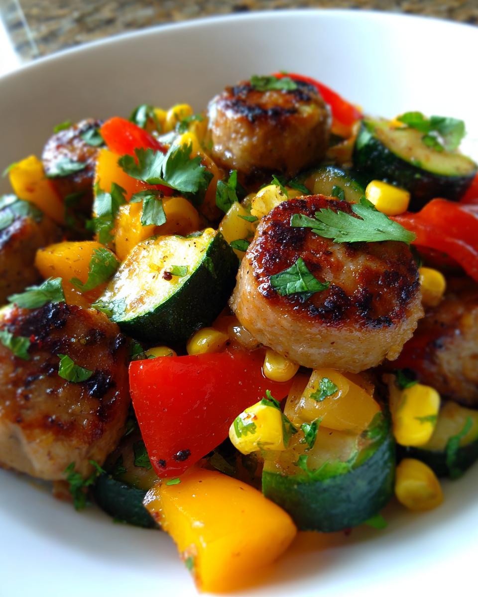 sausage and vegetable skillet - detail 1