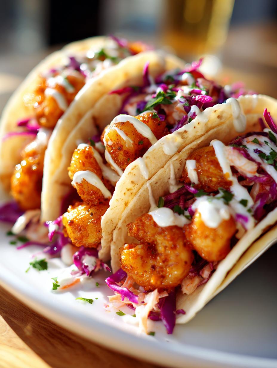 shrimp tacos with slaw - detail 2