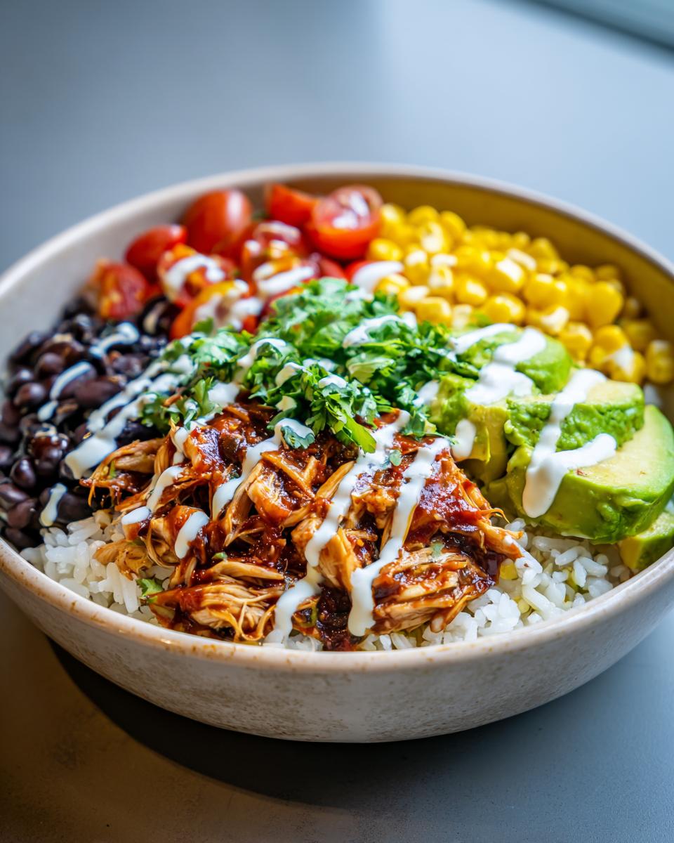 slow cooker chicken burrito bowl - detail 1