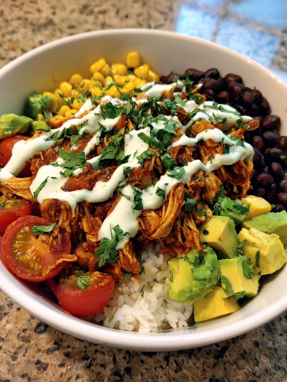 slow cooker chicken burrito bowl - detail 2