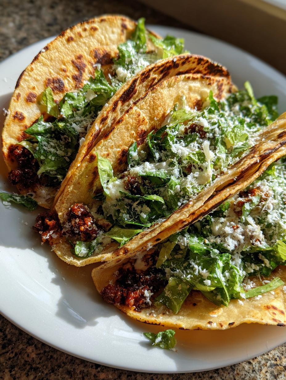 smash chicken caesar tacos - detail 2