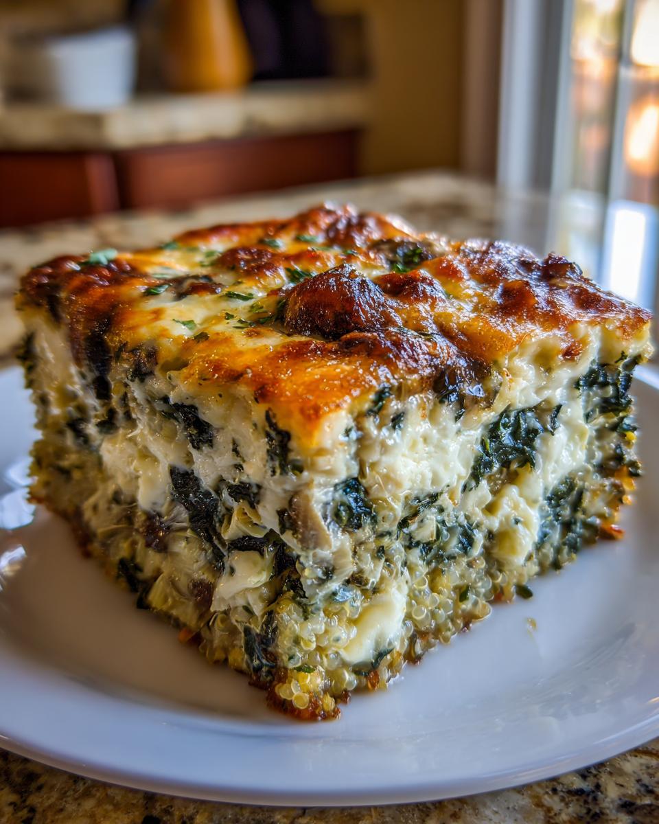 Amazing spinach artichoke quinoa casserole in 15 minutes 4 spinach artichoke quinoa casserole - detail 1