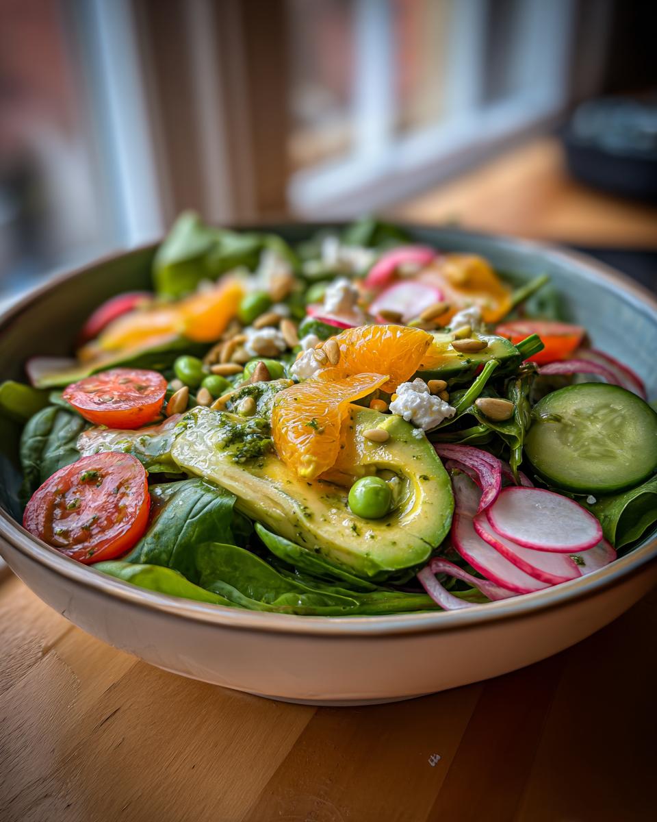 spring farmers market salad - detail 1