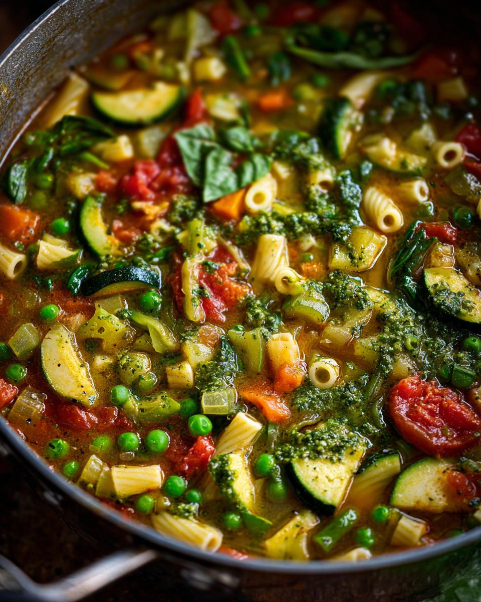 spring vegetable minestrone - detail 1