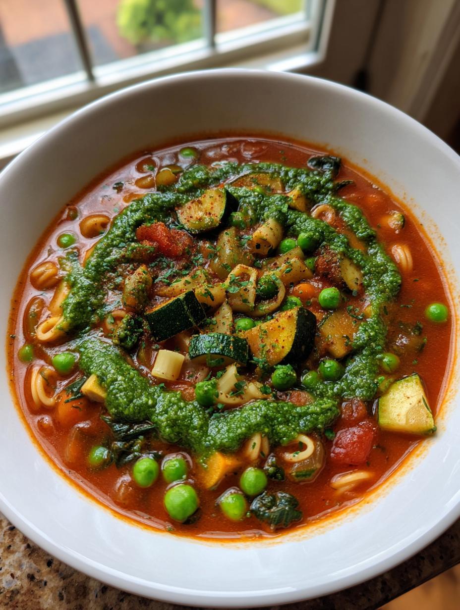 spring vegetable minestrone - detail 2