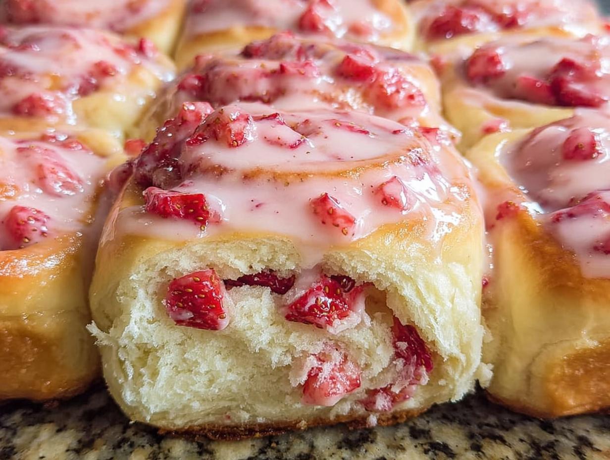 Glorious 12 strawberries and cream sweet rolls