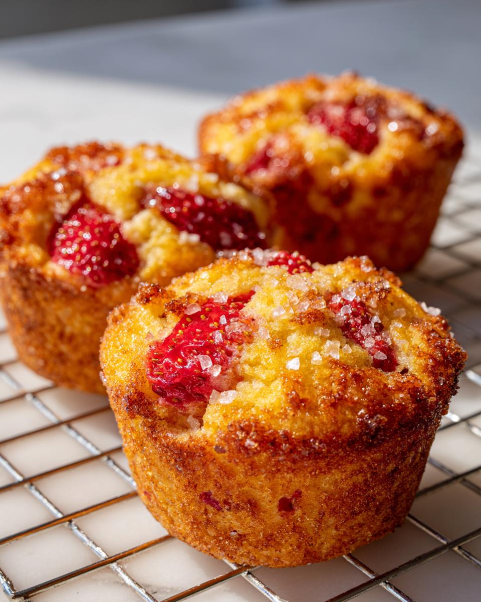 strawberry muffins - detail 1