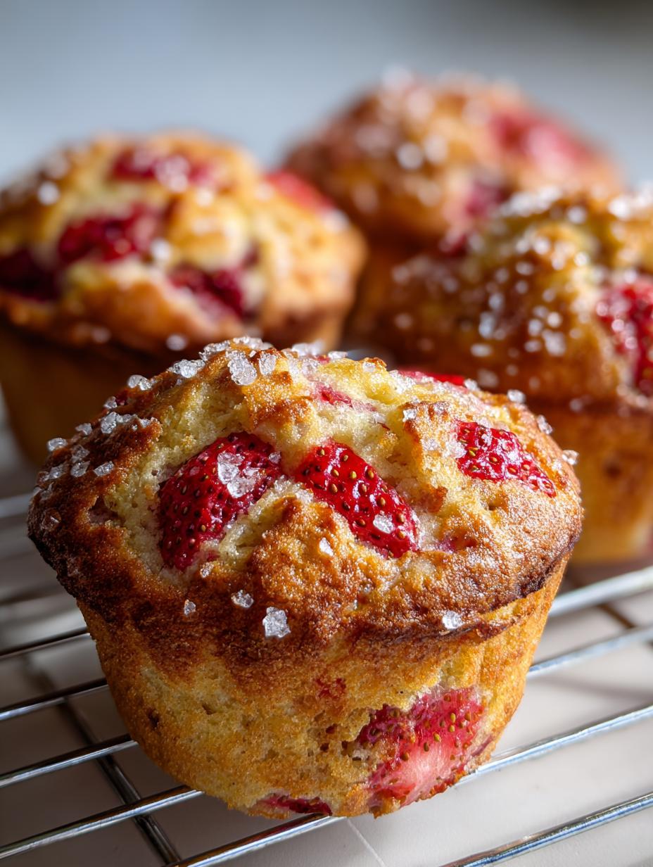 strawberry muffins - detail 2
