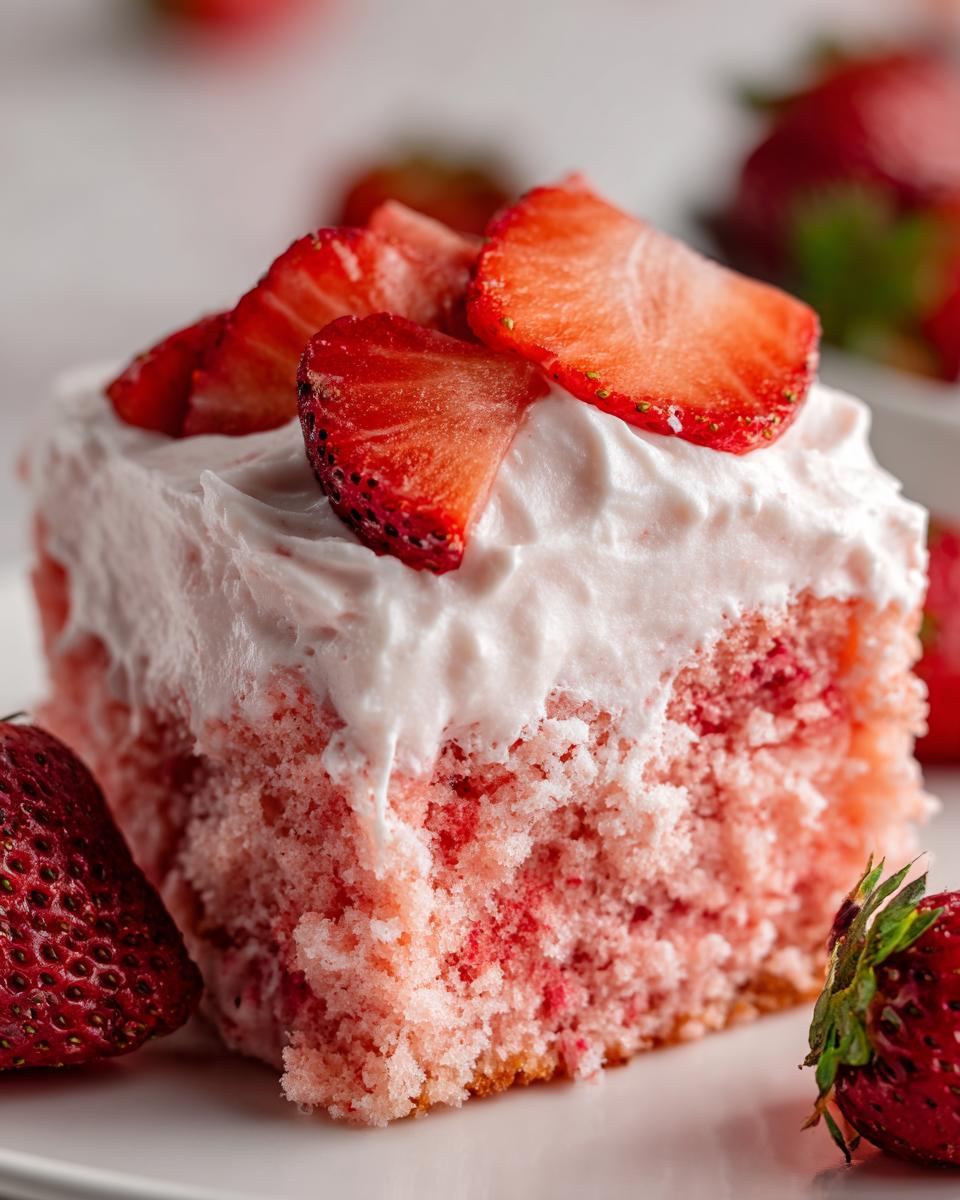 strawberry sheet cake - detail 1