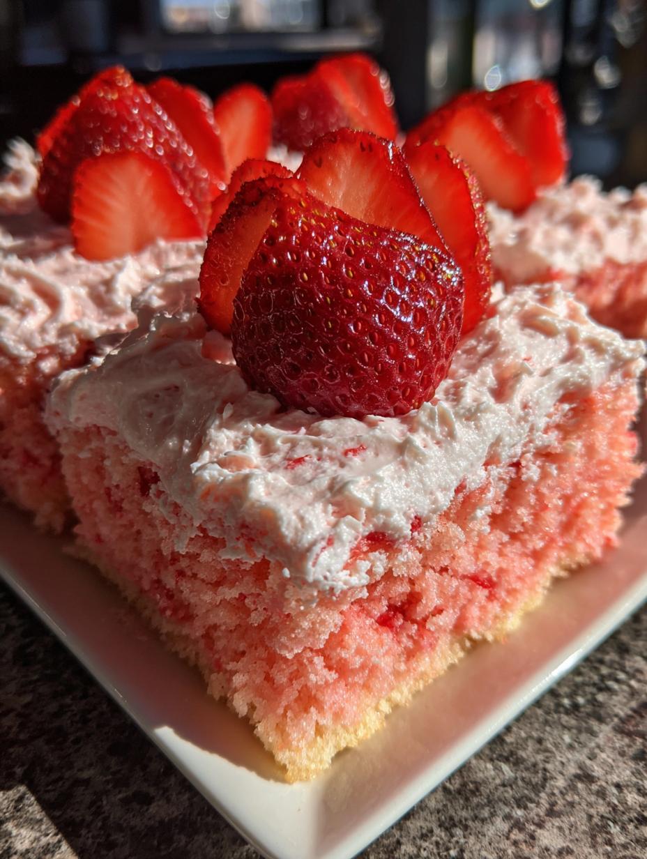 strawberry sheet cake - detail 2