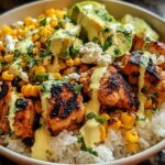 street corn chicken rice bowl