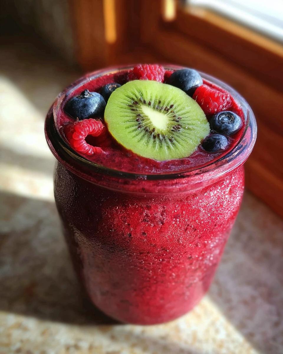 triple berry kiwi smoothie - detail 1