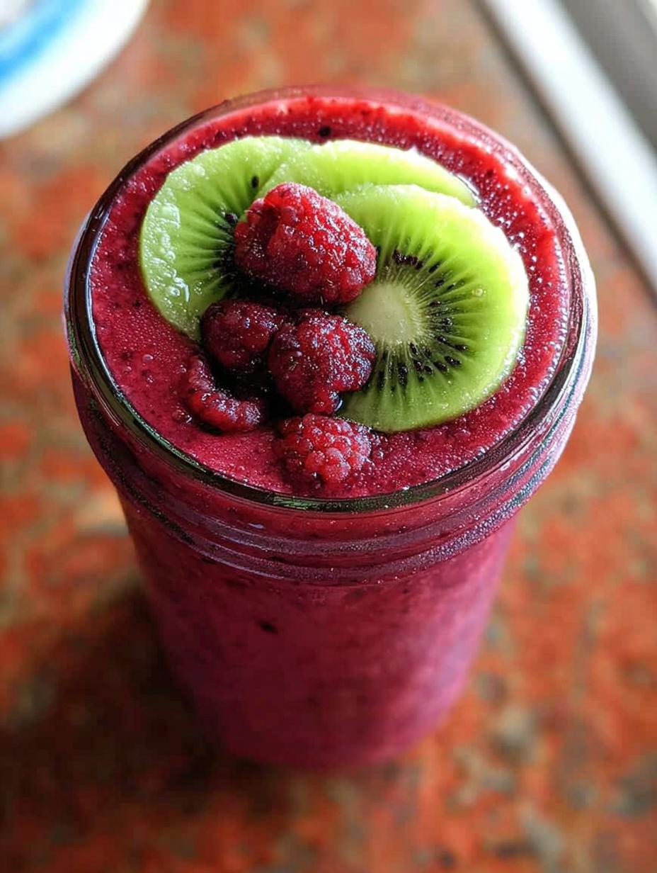 triple berry kiwi smoothie - detail 2