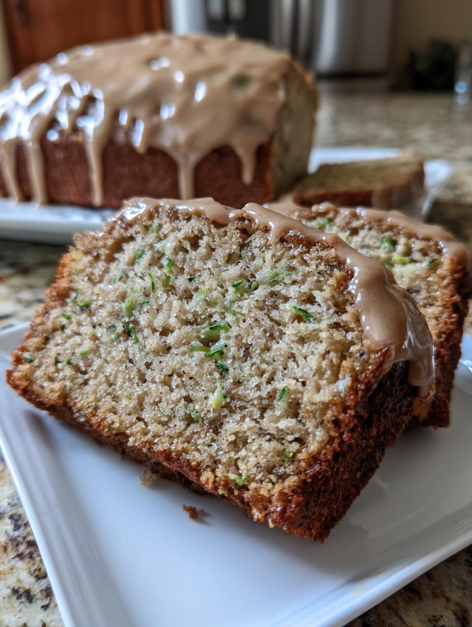 zucchini cake with brown sugar icing - detail 2