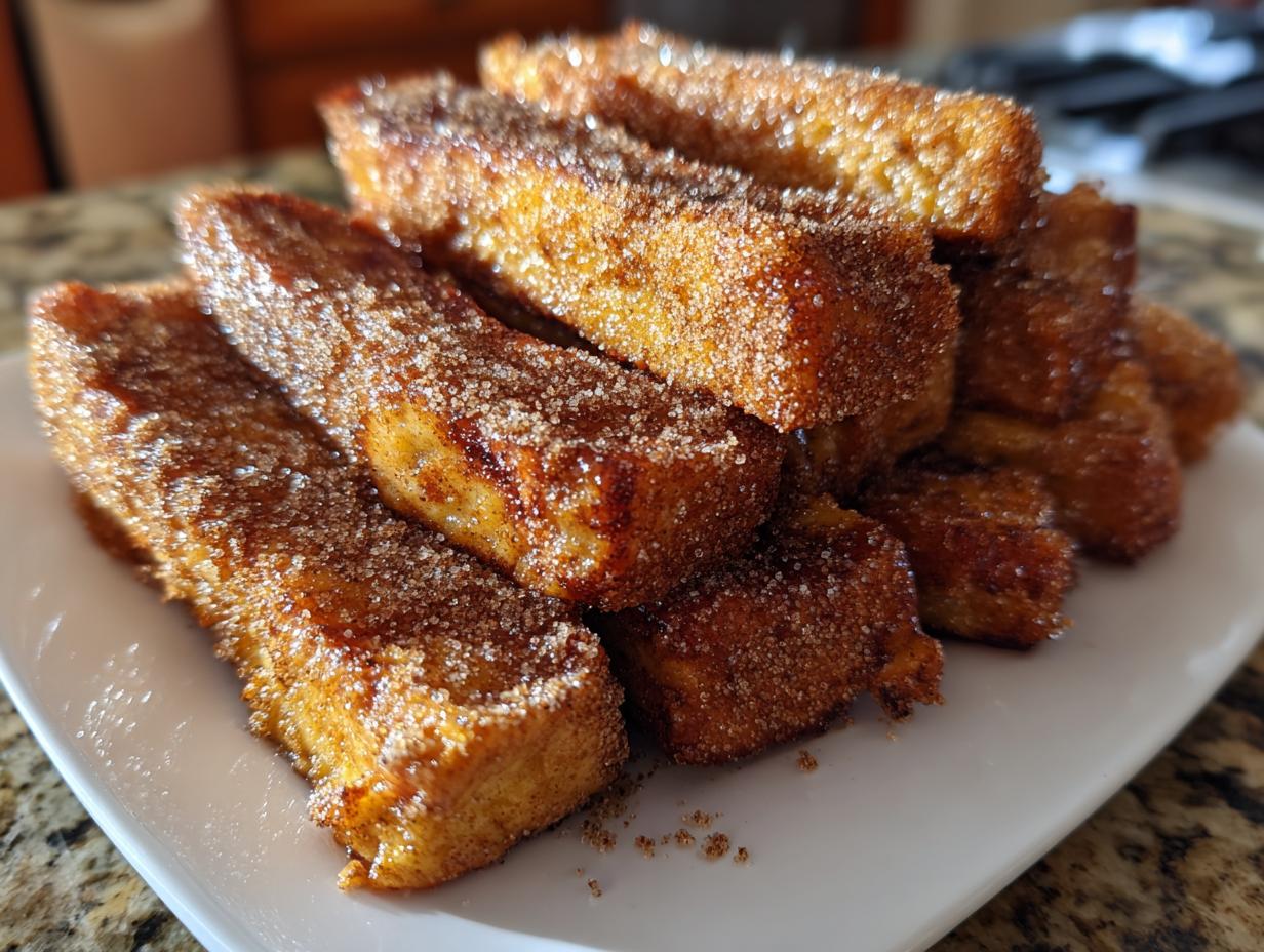 Air Fryer Cinnamon Sugar French Toast Sticks: 8 Min Magic