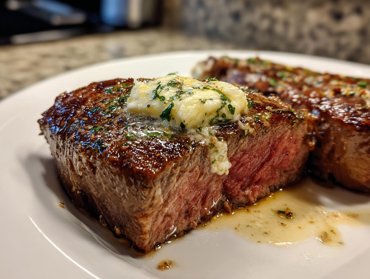 Amazing Air Fryer Garlic Butter Steak in 12 mins