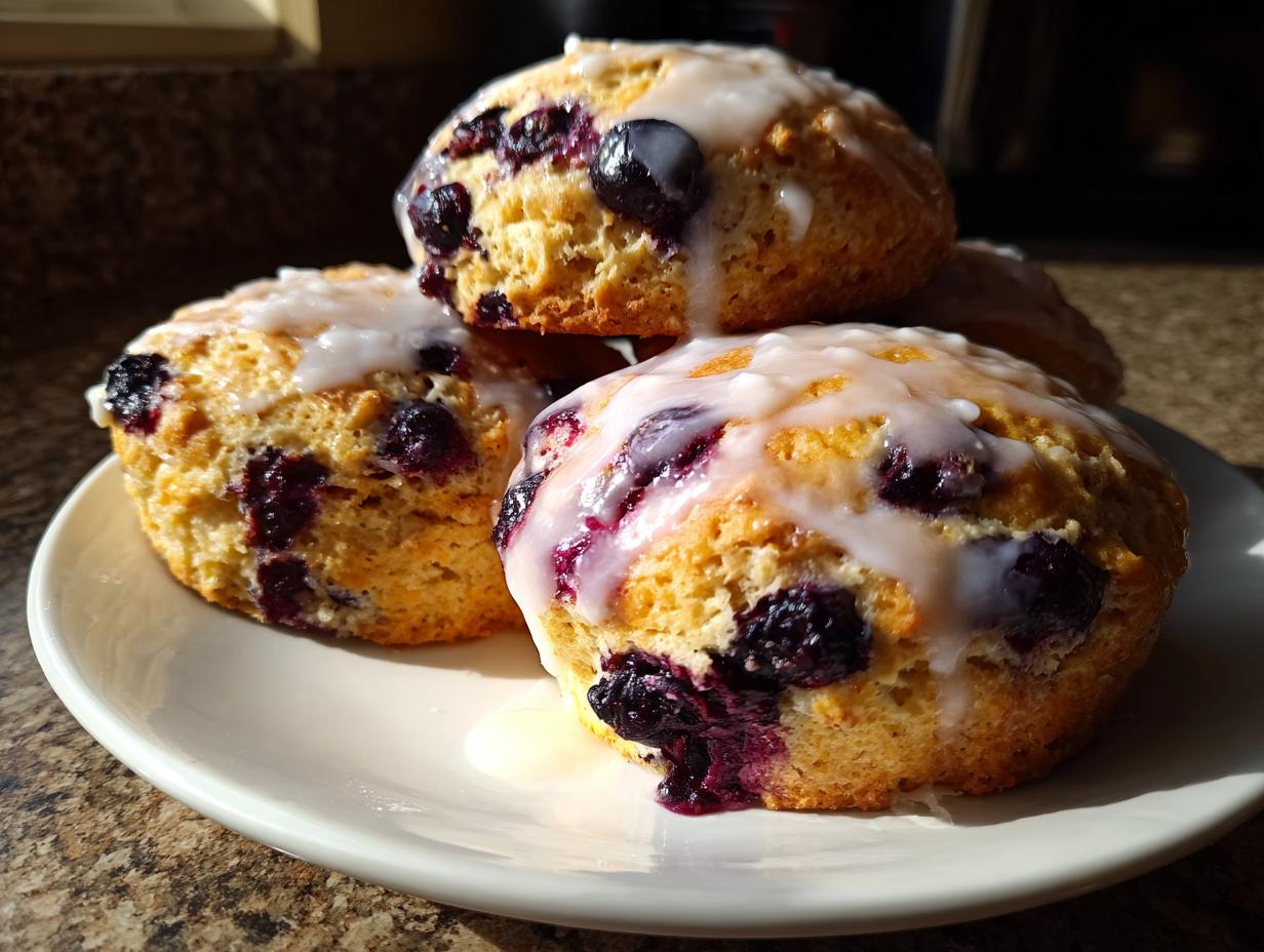 Amazing 8 Blueberry Biscuits with Fresh Lemon Glaze