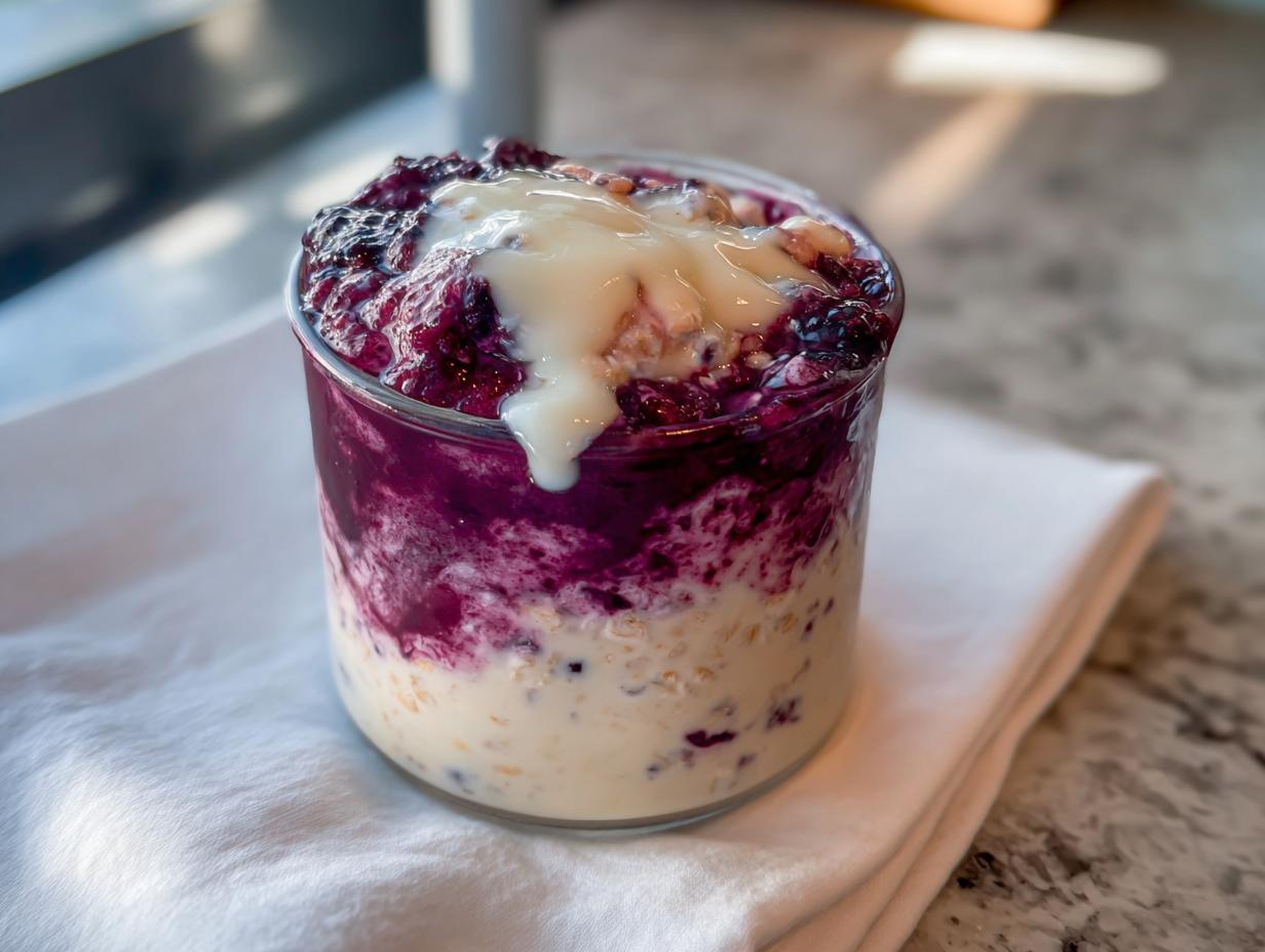 Amazing Blueberry White Chocolate Overnight Oats 1