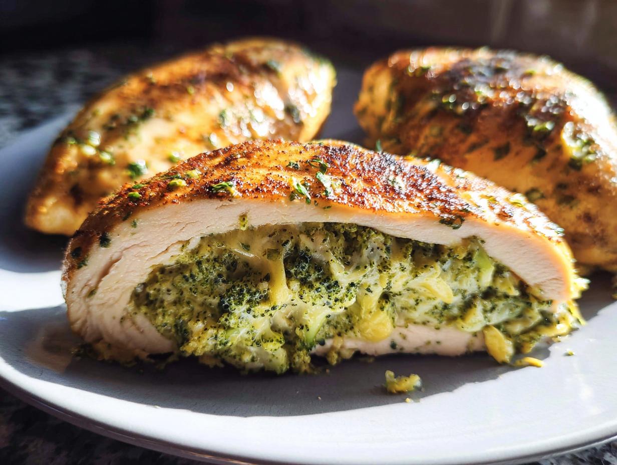 Amazing 4-Ingredient Broccoli Cheese Stuffed Chicken Dinner