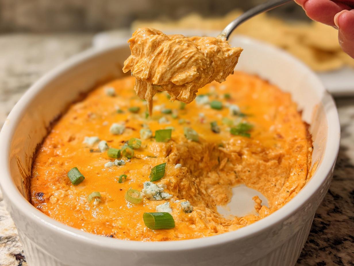 Amazing 18g Protein Buffalo Chicken Dip with Cottage Cheese
