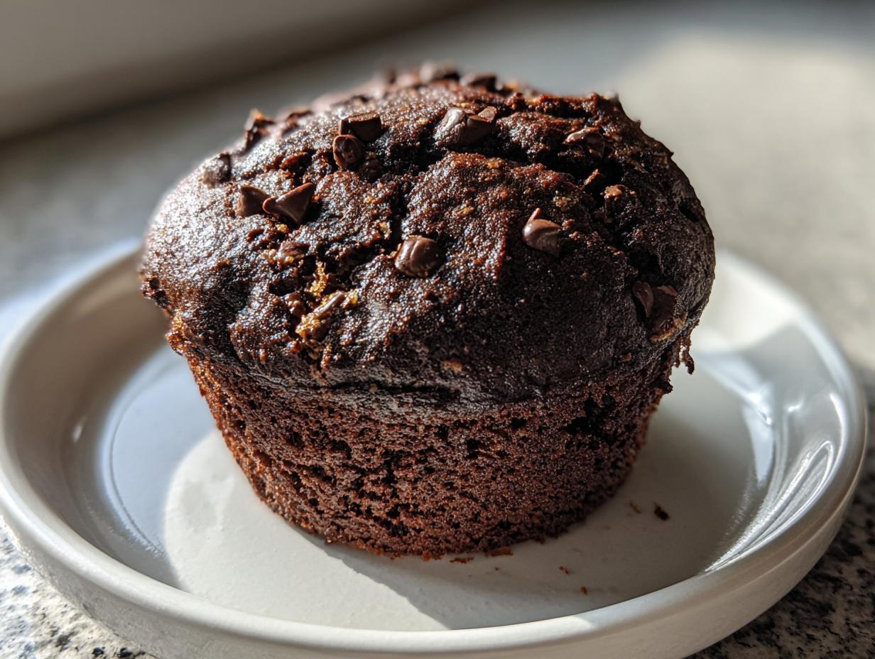 Chocolate Banana Muffins with Greek Yogurt