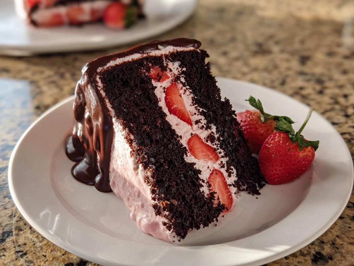 Amazing 12-serving Chocolate Strawberry Cake
