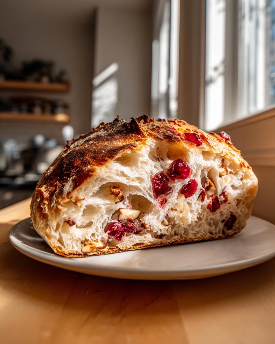 Cranberry pecan artisan bread - detail 1