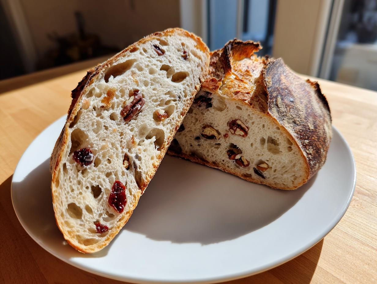 Amazing Cranberry pecan artisan bread in 1 easy step