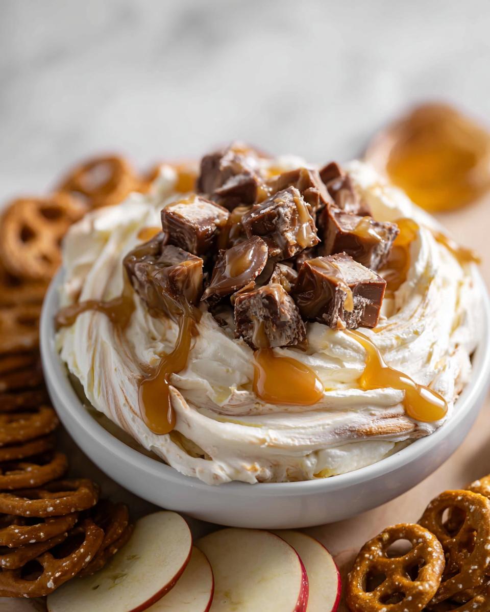 Amazing 15-Min Creamy Candy Bar Dessert Dip with Peanut Butter 4 Creamy Candy Bar Dessert Dip with Peanut Butter - detail 1