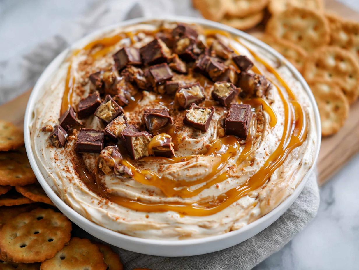 Amazing 15-Min Creamy Candy Bar Dessert Dip with Peanut Butter