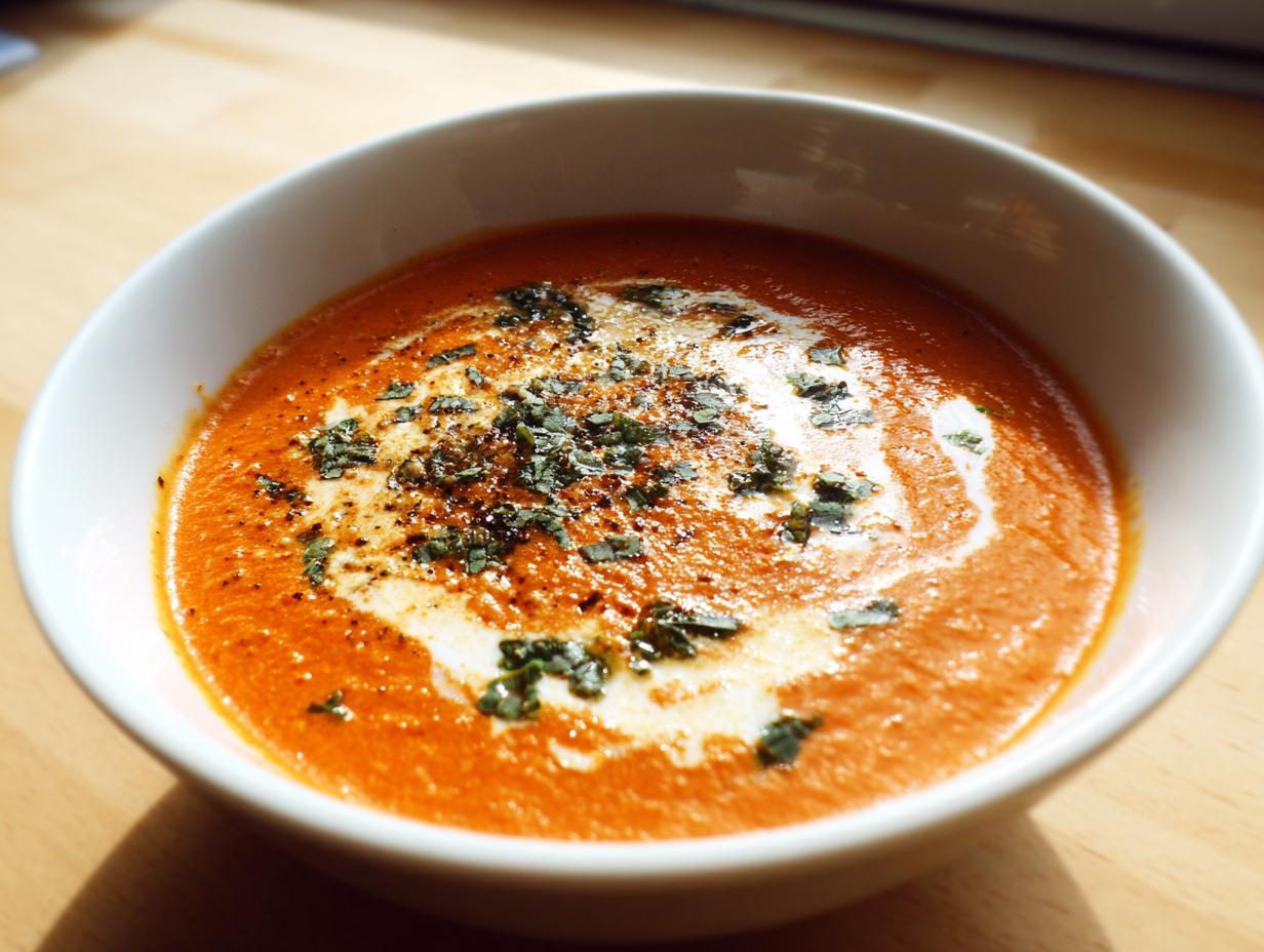 Amazing 1-Hour Creamy Tomato Basil Parmesan Soup