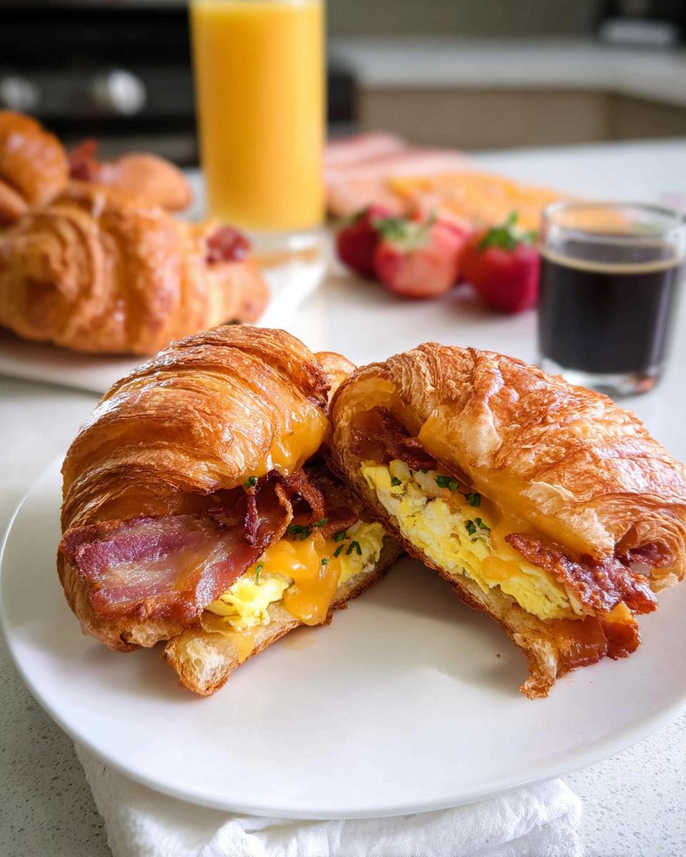 Glorious 4 Ingredient Croissant Easy Oven Baked 4 Croissant Breakfast Sandwiches Easy Oven Baked - detail 1