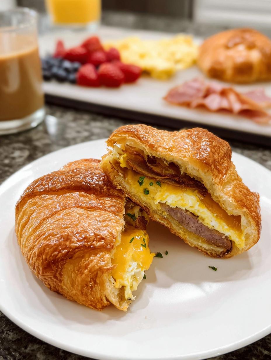 Glorious 4 Ingredient Croissant Easy Oven Baked 5 Croissant Breakfast Sandwiches Easy Oven Baked - detail 2