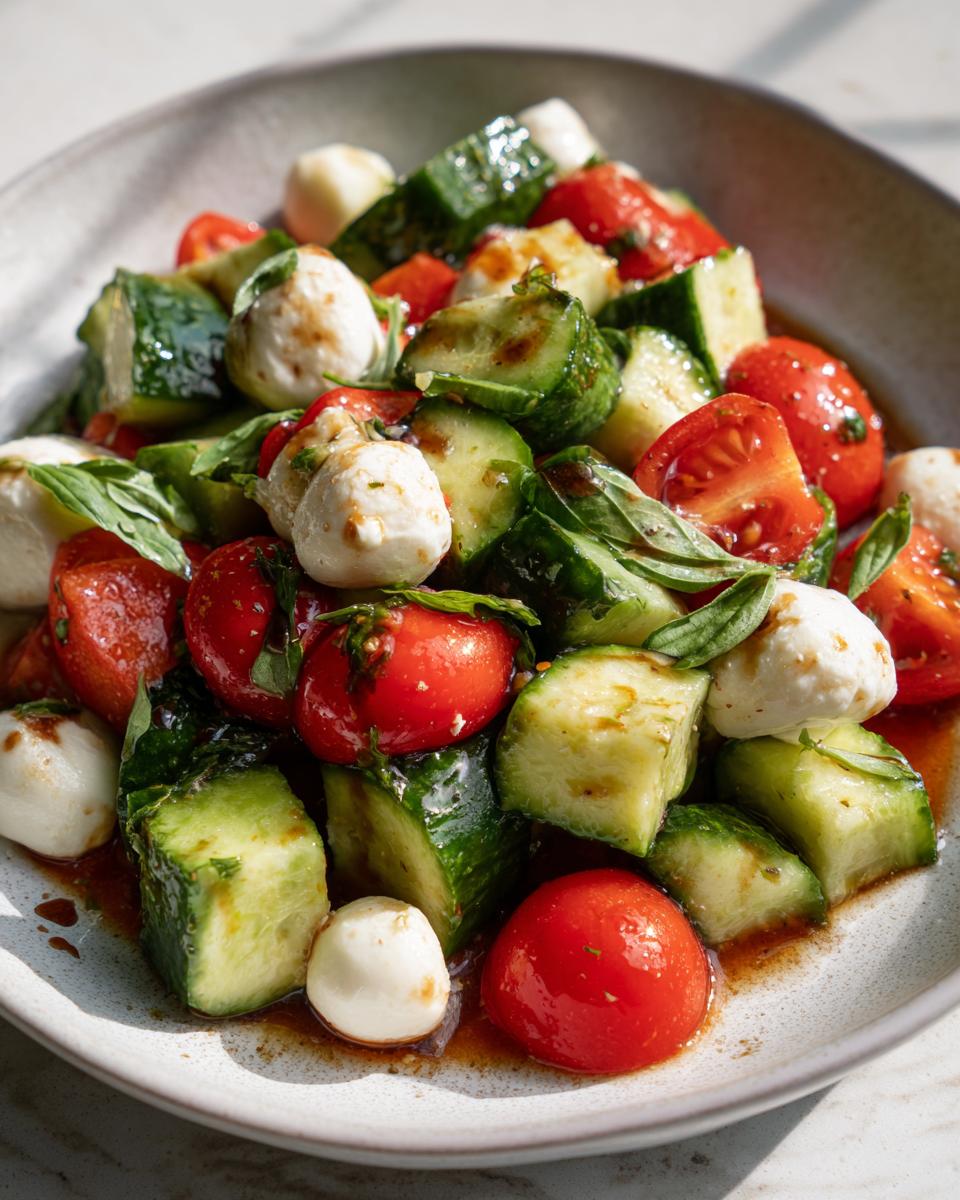 Cucumber Caprese Salad with Basil - detail 1