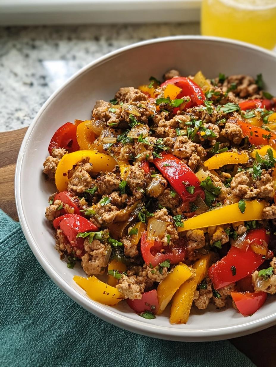 Easy Ground Turkey and Peppers One Pan Dinner - detail 2