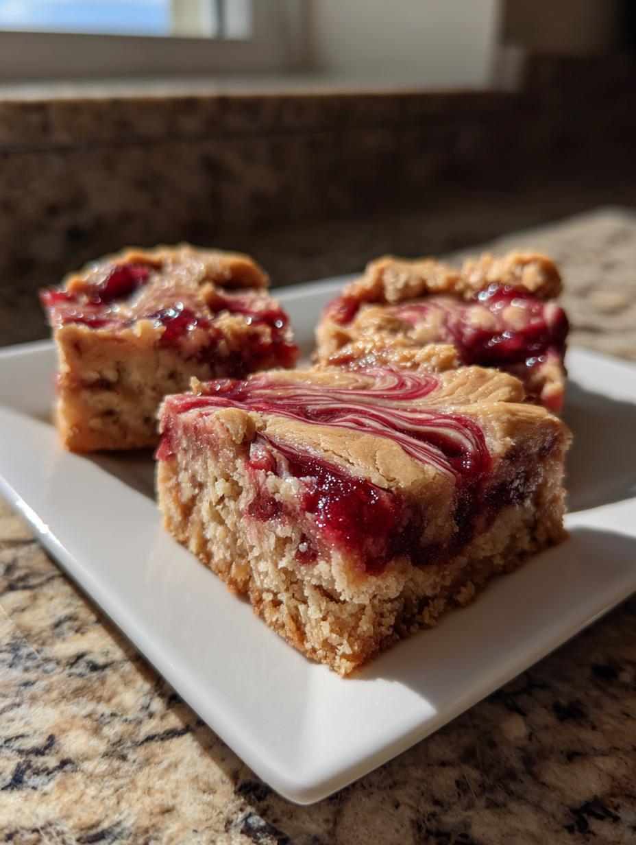 Easy Peanut Butter and Jelly Blondies - detail 2