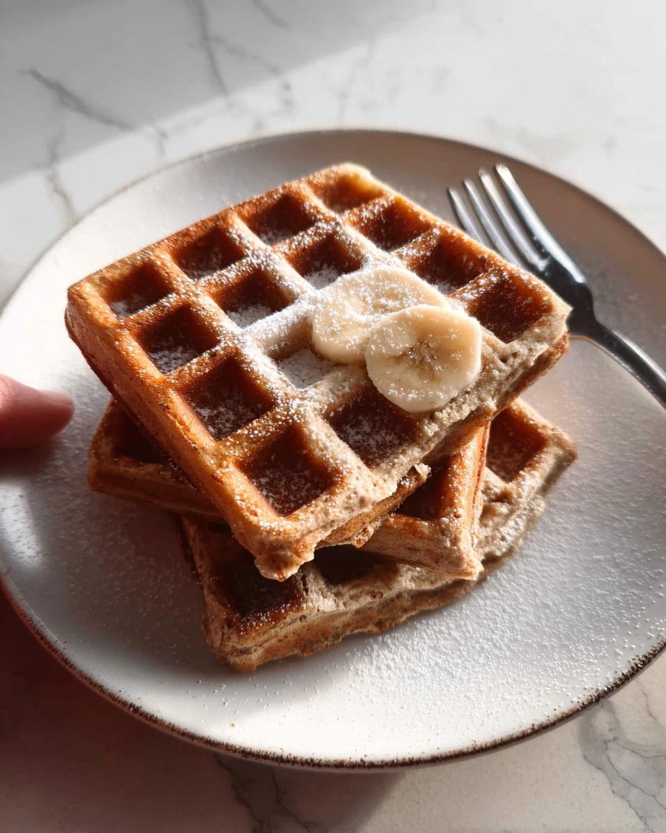 Flourless Banana Oat Waffles - detail 1