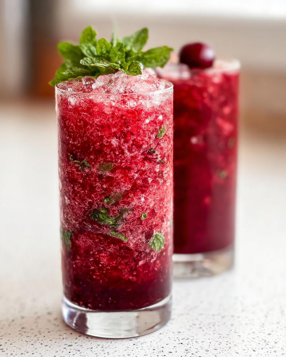 Frozen Cherry Mint Mocktail Slushy - detail 1
