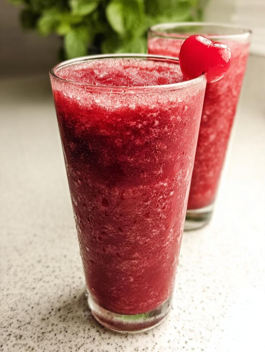 Frozen Cherry Mint Mocktail Slushy - detail 2