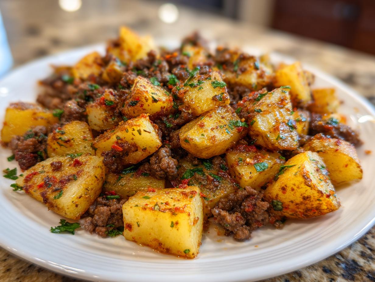 Sensational Ground Beef and Potatoes Easy One Pan Dinner